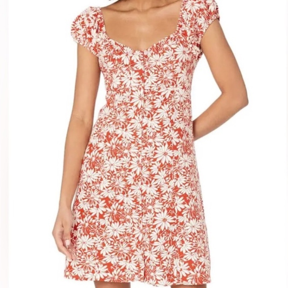 Madewell Margie Daisy Floral Linen Blend Mini Dress